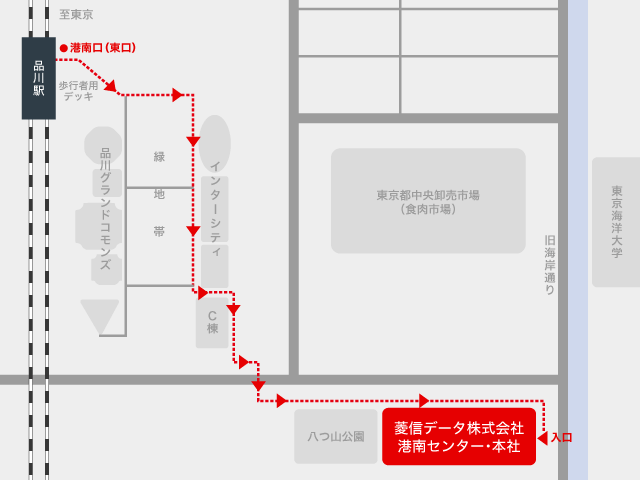 本社・港南営業部の地図